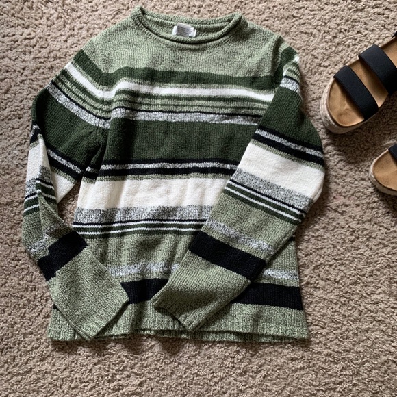 Vintage Sweaters - Green striped sweater